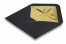 Enveloppes doublées noir - doublure or | Paysdesenveloppes.be