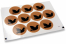 Pastilles adhésives thème baptême - marron avec colombe noire | Paysdesenveloppes.be