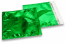 Enveloppes aluminium métallisées colorées - vert holographique  220 x 220 mm | Paysdesenveloppes.be