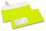 Enveloppes fluo - jaune, avec fenêtre 45 x 90 mm, position de la fenêtre à 20 mm du gauche et à 15 mm du bas | Paysdesenveloppes.be