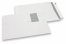 Enveloppes blanches standards, 229 x 324 mm, papier 100 gr, fenêtre à gauche 55 x 90 mm, position de la fenêtre à 20 mm du gauche et 60 mm du haut, fermeture avec bande adhésive | Paysdesenveloppes.be