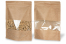 Sachets kraft à fermeture zip avec fenêtre - brun, 250 x 340 x 120 mm, 3000 ml | Paysdesenveloppes.be