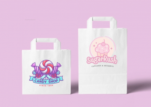  Sacs papier kraft avec anses plates | Paysdesenveloppes.be