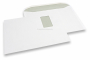 Enveloppes blanches standards 229 x 324 mm, papier 100 gr, fenêtre à gauche 55 x 90 mm, position de la fenêtre à 20 mm du gauche et à 60 mm du haut, patte gommée