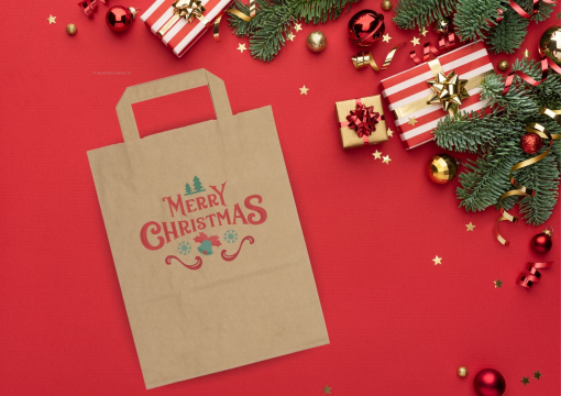  Sacs papier kraft avec anses plates | Paysdesenveloppes.be