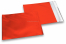 Enveloppes aluminium métallisées mat - rouge 165 x 165 mm | Paysdesenveloppes.be