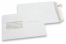Enveloppes blanches standards, 162 x 229 mm, papier 90 gr, fenêtre à gauche 45 x 90 mm, position de la fenêtre à 20 mm du gauche et 60 mm du bas, fermeture avec bande adhésive | Paysdesenveloppes.be