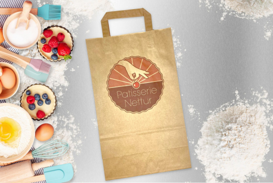  Sacs papier kraft avec anses plates | Paysdesenveloppes.be