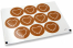 Pastilles adhésives thème amour - marron avec coeur blanc avec feuilles | Paysdesenveloppes.be