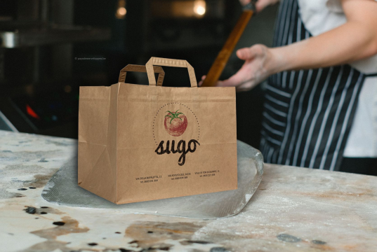  Sacs papier kraft avec anses plates | Paysdesenveloppes.be