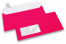 Enveloppes fluo - rose, avec fenêtre 45 x 90 mm, position de la fenêtre à 20 mm du gauche et à 15 mm du bas | Paysdesenveloppes.be