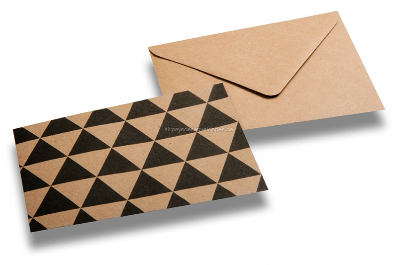 Enveloppes décoratives en papaier kraft - Motifs triangulaires 