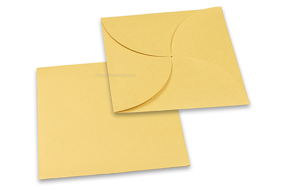 Enveloppe cadeau forme fleur - Or