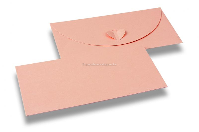Enveloppe fermeture coeur - Rose bébé