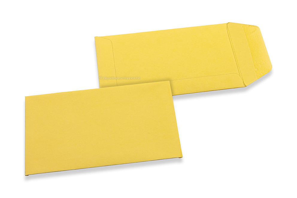 Pochettes en papier kraft couleur - Jaune bouton d'or, 65 x 105 mm
