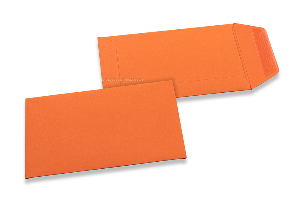 Pochettes en papier kraft couleur - Orange, 65 x 105 mm