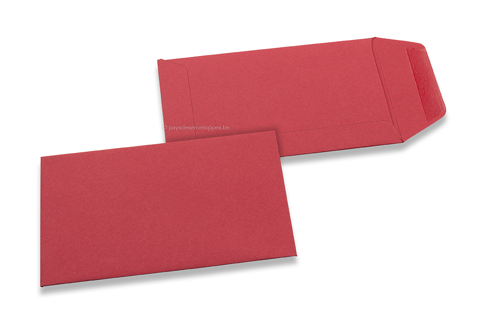 Pochettes en papier kraft couleur - Rouge, 65 x 105 mm
