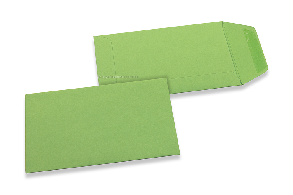 Pochettes en papier kraft couleur - Vert pomme, 65 x 105 mm