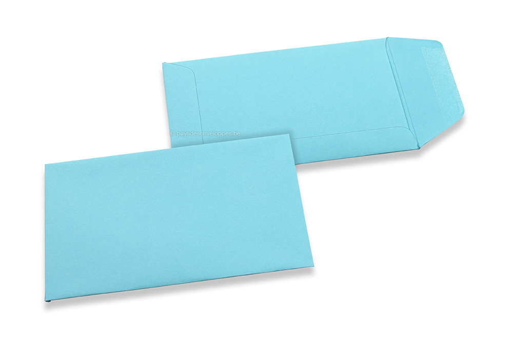 Pochettes en papier kraft couleur - Bleu ciel, 65 x 105 mm
