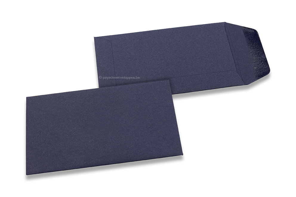 Pochettes en papier kraft couleur - Bleu foncé, 65 x 105 mm