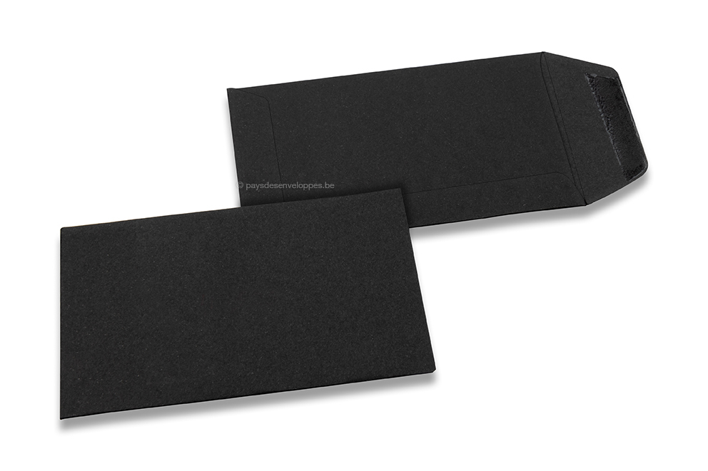 Pochettes en papier kraft couleur - Noir, 65 x 105 mm