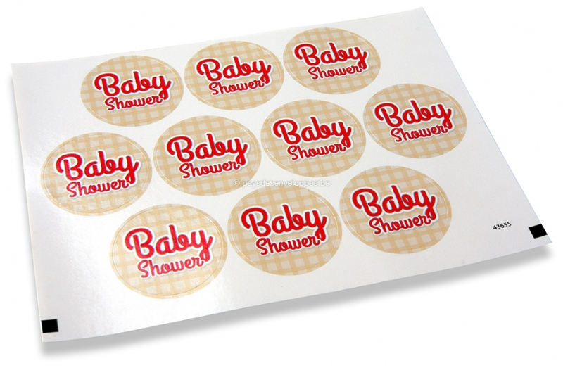 Pastilles adhésives à naissance - babyshower carré
