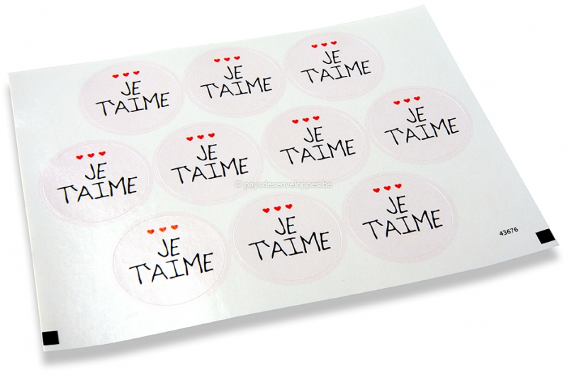 Pastilles adhésives thème amour - Je t'aime