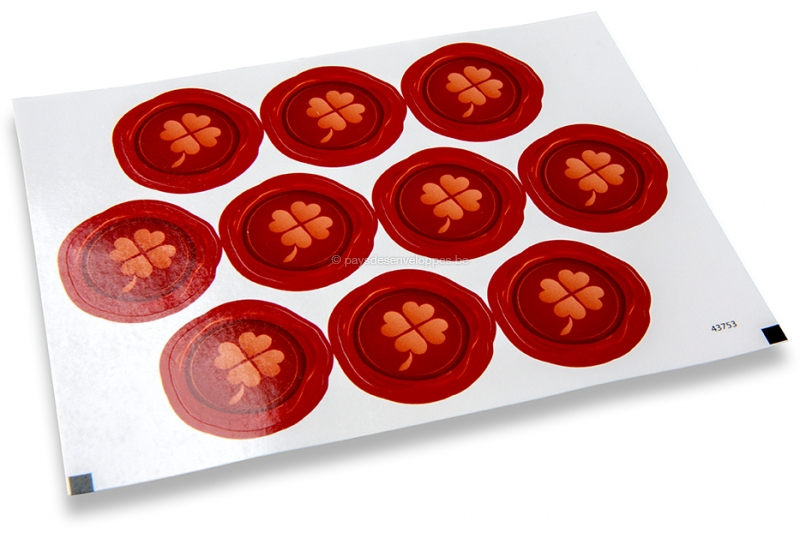 Pastilles adhésives thème fête - trèfle à quatre feuilles