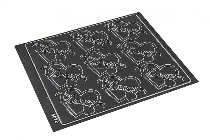 Divers stickers love pour enveloppes - gris foncé