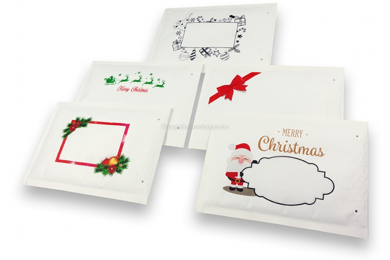 Enveloppes à bulles blanches pour Noël
