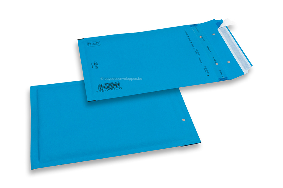 Enveloppes colorées - Bleu ~90 x 140 mm, 135 g/qm Côtelé