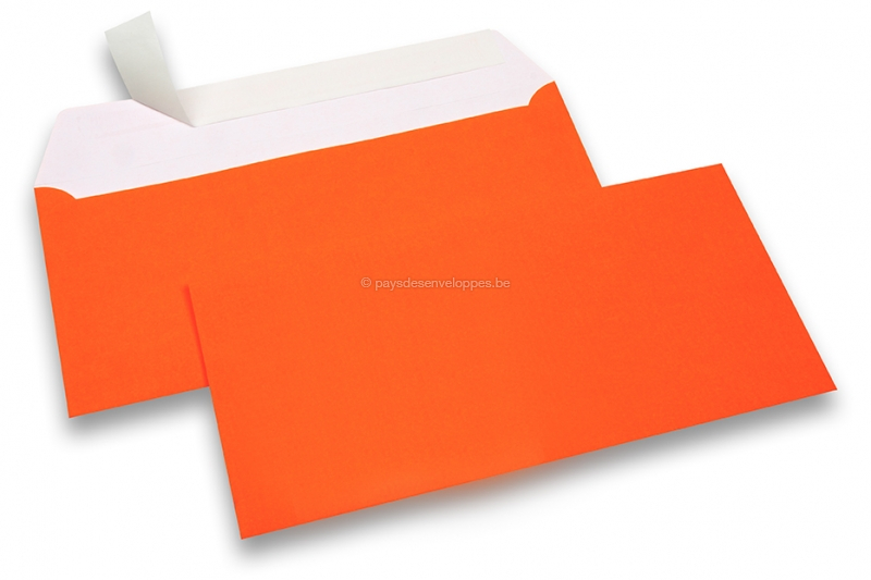Enveloppes fluo - orange, sans fenêtre