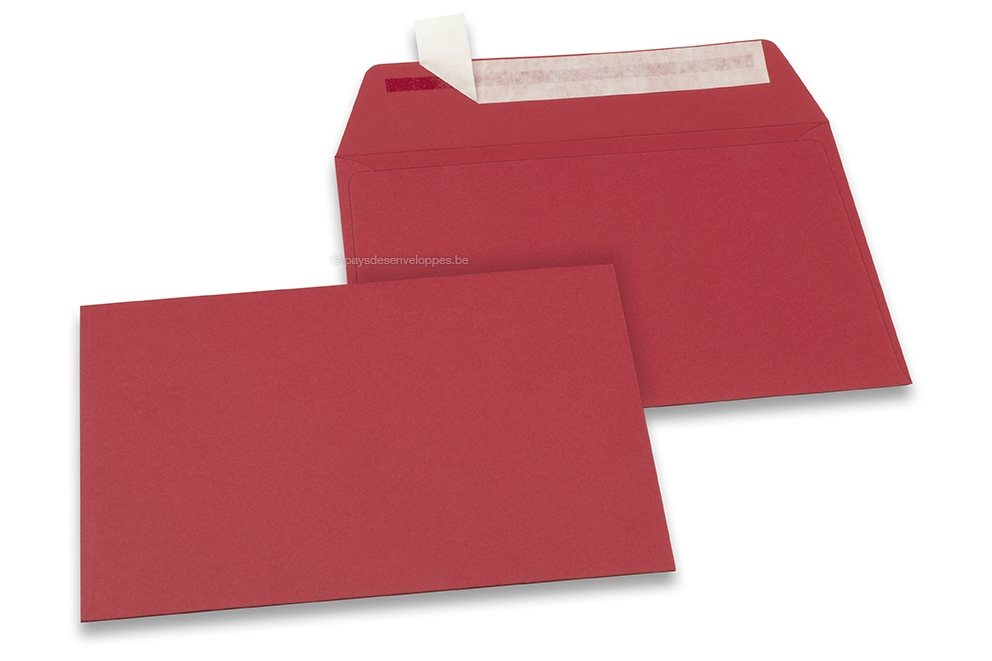 Enveloppes papier colorées - Rouge foncé, 114 x 162 mm