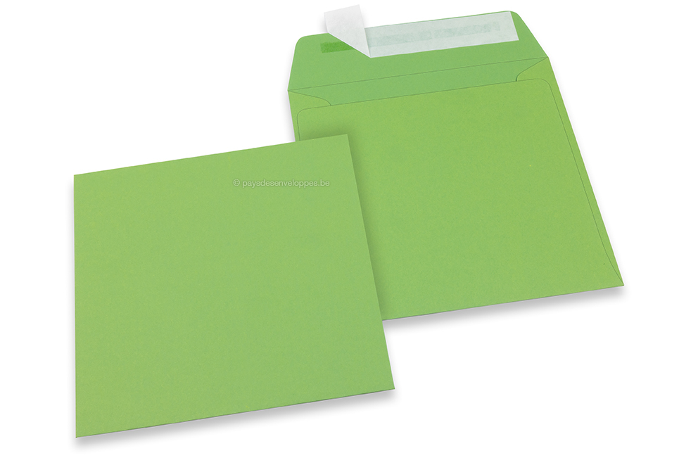 Enveloppes papier colorées - Vert pomme, 160 x 160 mm