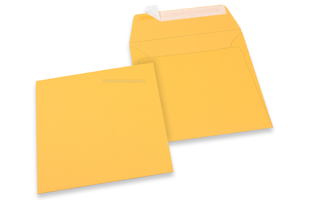 Enveloppes papier colorées - Jaune or, 160 x 160 mm