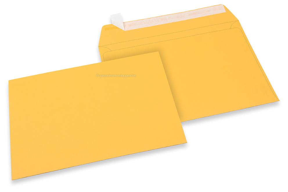 Enveloppes papier colorées - Jaune or, 162 x 229 mm