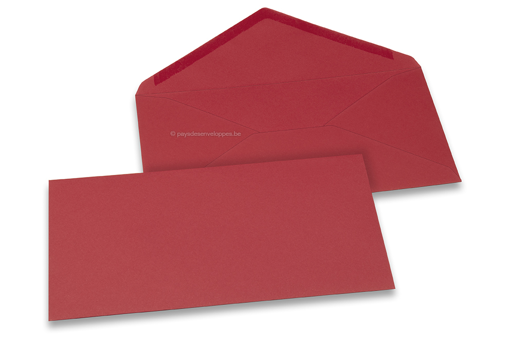 Enveloppes colorées pour cartes de voeux - rouge foncé, 110 x 220 mm
