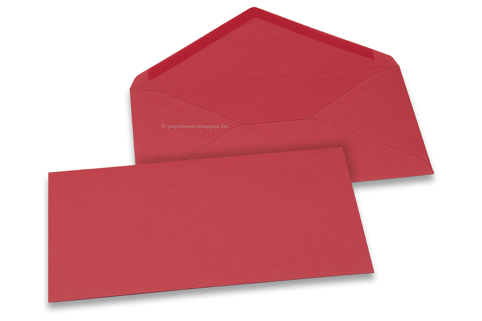 Enveloppes colorées pour cartes de voeux - rouge, 110 x 220 mm