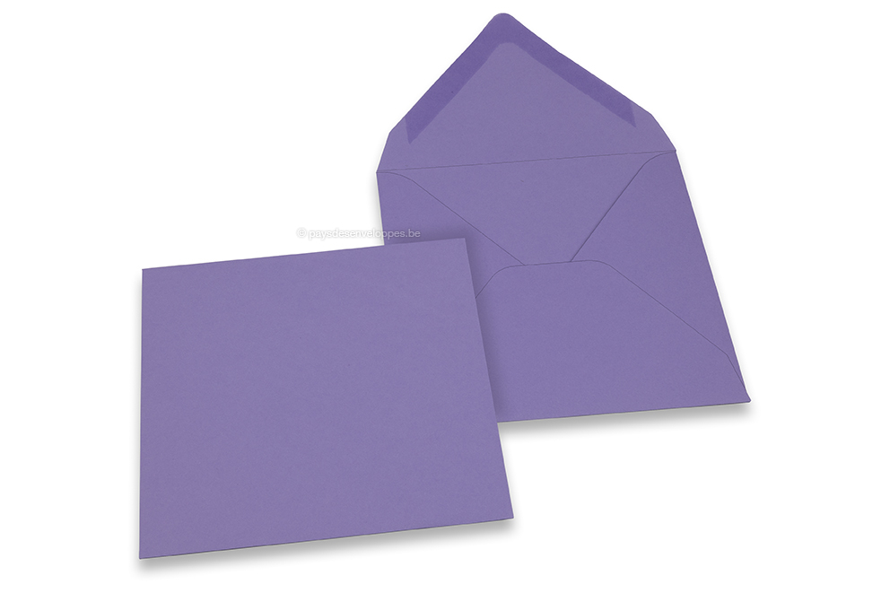 Enveloppes colorées pour cartes de voeux - violet 155 x 155 mm