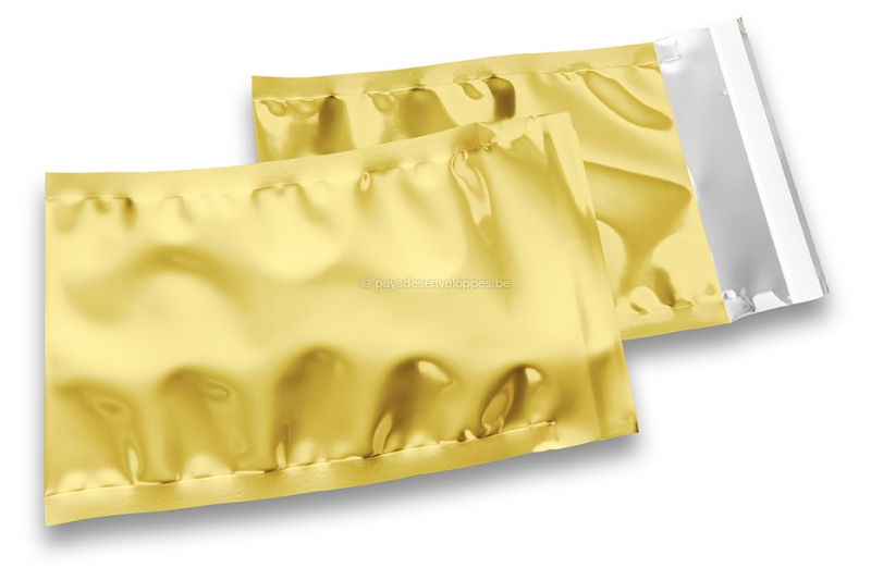 Enveloppes aluminium métallisées colorées - or 114 x 162
