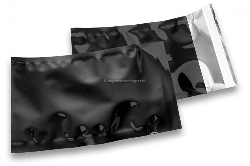 Enveloppes aluminium métallisées colorées - noir 114 x 162 mm