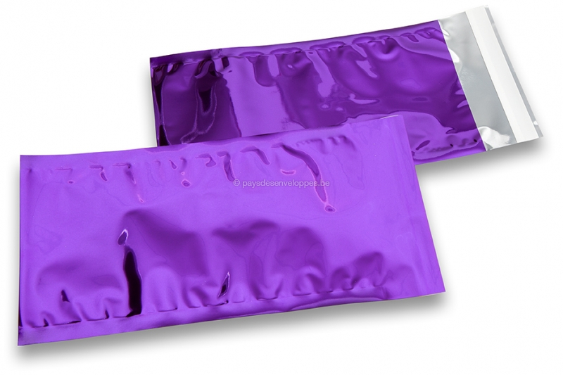 Enveloppes aluminium métallisées colorées - violet 114 x 229 mm