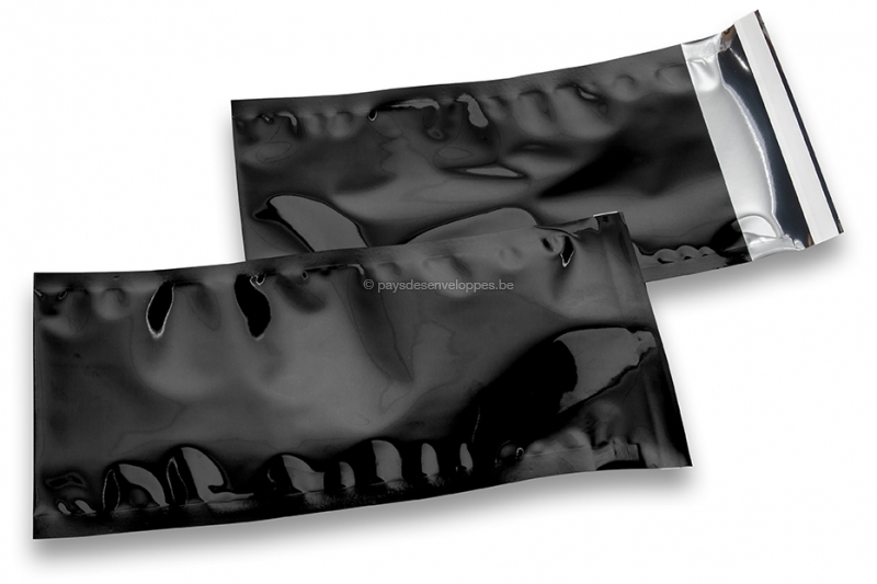 Enveloppes aluminium métallisées colorées - noir 114 x 229 mm