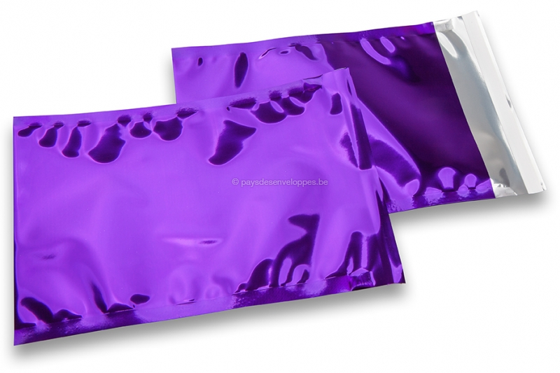 Enveloppes aluminium métallisées colorées - violet 162 x 229 mm