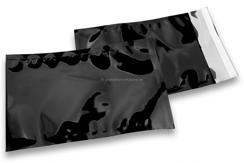 Enveloppes aluminium métallisées colorées - noir 162 x 229 mm