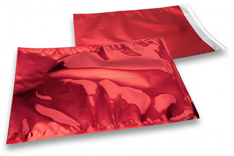 Enveloppes aluminium métallisées colorées - rouge 229 x 324 mm