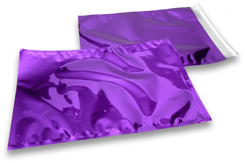 Enveloppes aluminium métallisées colorées - violet  229 x 324 mm