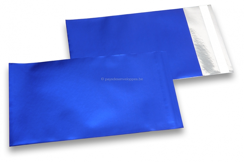 Enveloppes aluminium métallisées mat - bleu foncé 114 x 162 mm