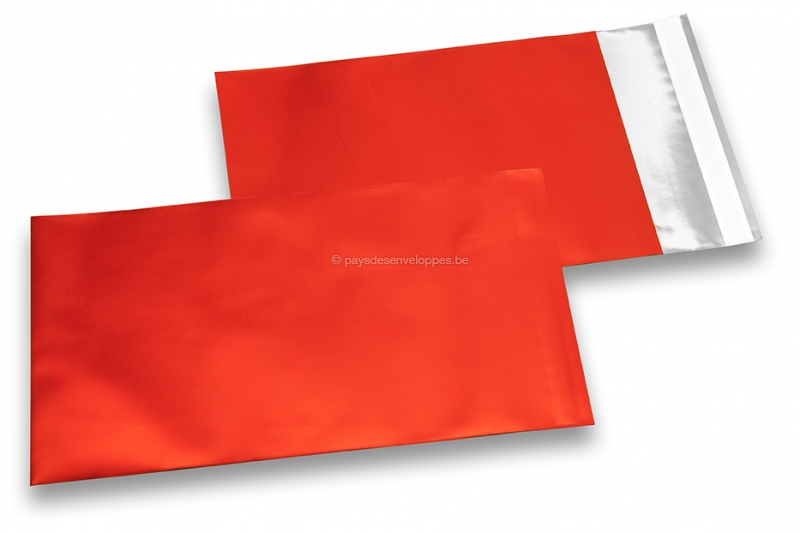 Enveloppes aluminium métallisées mat - rouge 114 x 162 mm