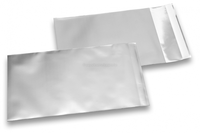 Enveloppes aluminium métallisées mat - argent 114 x 162 mm